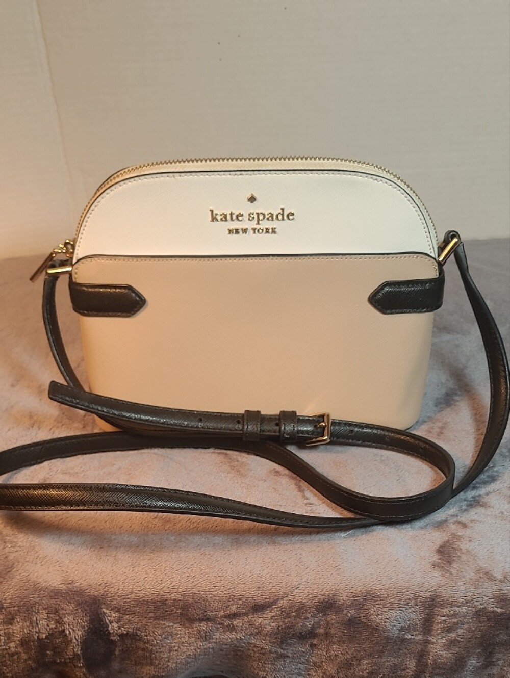 Kate Spade Staci Colorblock Dome Crossbody Two-Tone Beige, Cream & Black